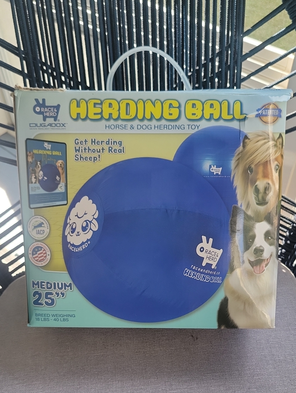 Blue Herding Ball - Medium For Dogs and Horses